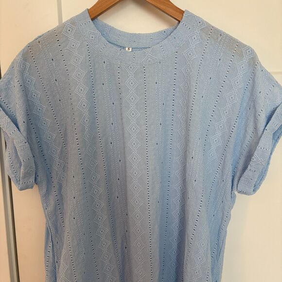 Women’s Light Blue Short Sleeve Casual Dress with Pockets Size S NWOT - Picture 5 of 8
